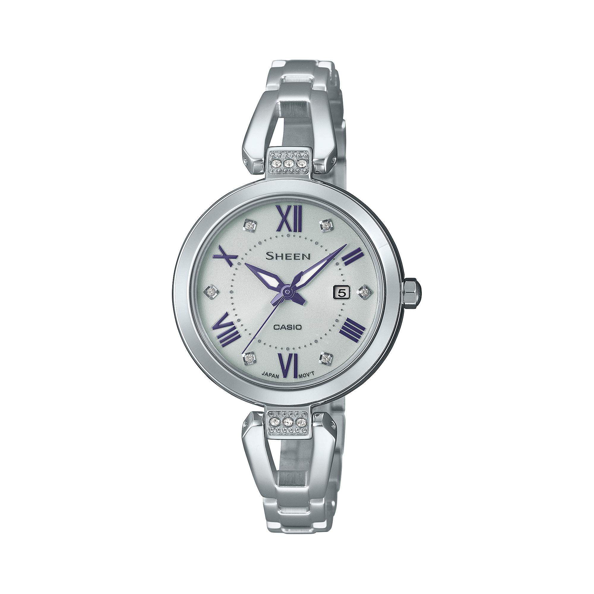 

Casio Sheen Women s Stainless Steel 50M Water Resistant Analog Quartz Watch SHS-4526D-7A белый