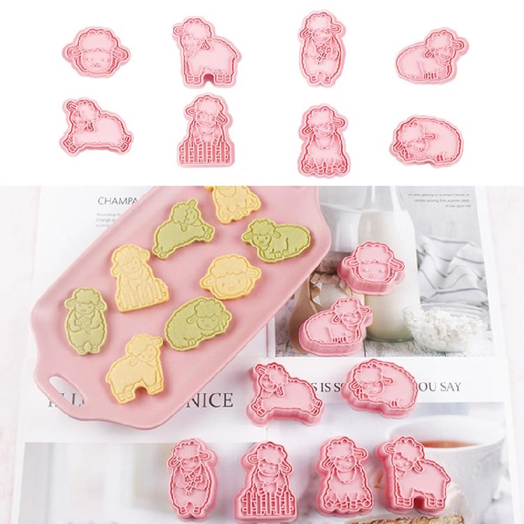 8 Pieces Cookie Cutters Sheep Shaped Biscuit Mold Kitchen Tools Plastic Material
