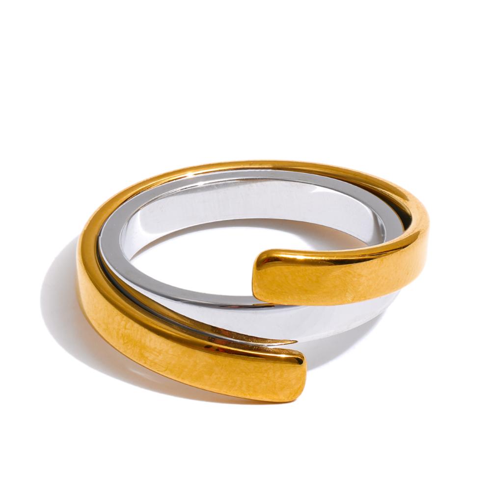 

Yhpup Size 678 Minimalist Sleek Stainless Steel Metal Two Color Finger Ring Tarnish Resistant Daily Distinctive Unique Jewelry 6