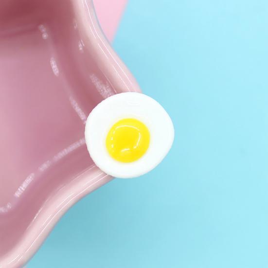 5Pcs Simulation Miniature Fried Eggs Shape Resin Food Poached Egg Accessories for Kids
