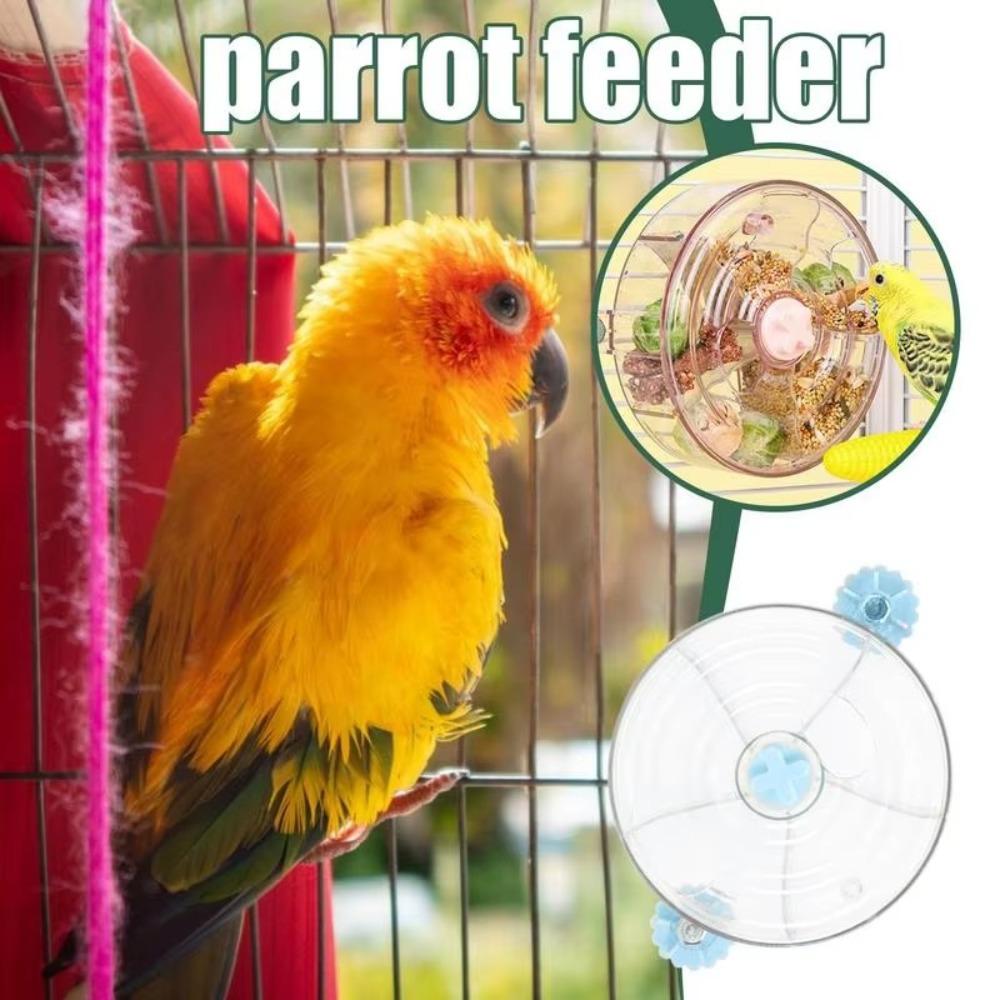 

5 Compartments Rotate Pet Parrot Toys Large Capacity Birds Food Box For Small Animals синій