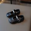 Korean Style Princess Simple Soft Sole Leather Shoes For Little Girls