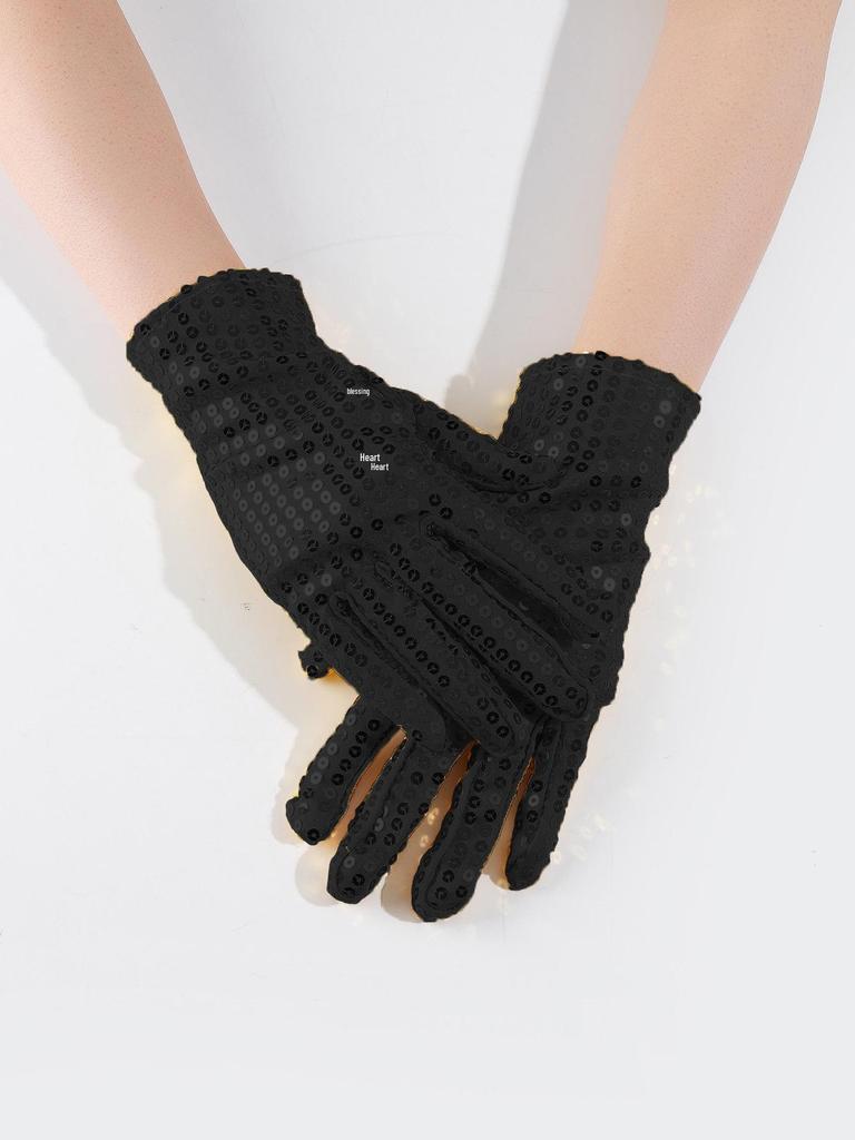 Festival Sequin Dance Gloves for Adults - Nightclub, Performance, Masquerade Ball, Michael Jackson Style