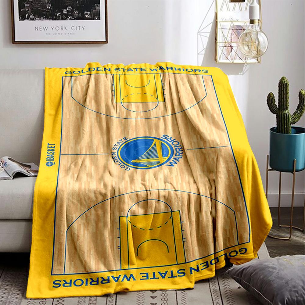 Golden State Warriors Basketball Court Pattern Blanket for Blanket, Suitable for Use In the Bedroom, Living Room, On the Sofa