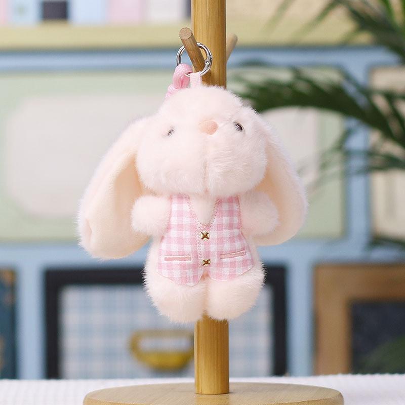 Cartoon Rabbit Plush Toy Keyring With Short Plush Material For Kids And Teens