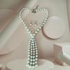Imitation Pearl Necklace Earring for Women Wedding Party Bridal Jewelry Gift