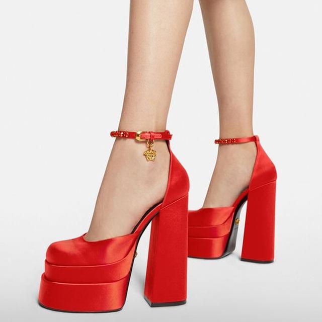 Women 'S Pumps High Heels Platform Sandals Sexy Dress Party Wedding Shoes Women Square Toe High Heel Crystal Female Sandal