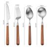 4Pcs/Sets 304 Stainless Steel Tableware Set,Steak Knife Fork Spoon Set Retro Walnut Wooden Handle Restaurant hotel Tableware Set