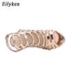 Fashion Eilyken Design Golden Open Toe Thin Heels Women Sandals Designer Narrow Band Buckle Strap Gladiator Ladies Shoes Zapatos Mujer