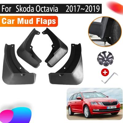 Zástěrky do auta Pro Škoda Octavia MK3 Příslušenství 2017 2018 Auto Zástěrky Blatníky Ochrana proti stříkající vodě Přední Zadní Blatníky Auto Příslušenství