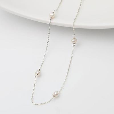 92.5 Silver Basic Freshwater Pearl Necklace (Choose 1 of 2)