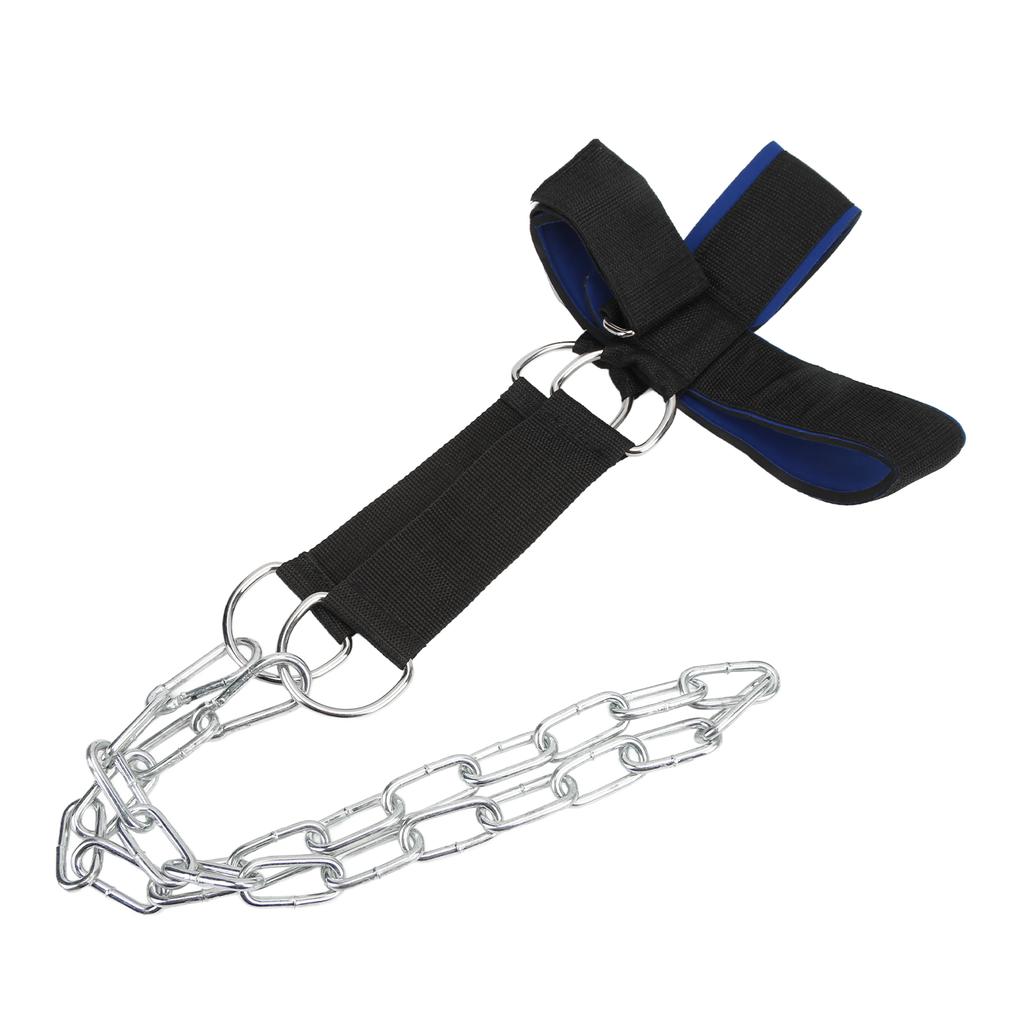 Sports Neck Weight Lifting Harness Neck Strap Trainer with Adjustable Steel Chain for Workout Fitness
