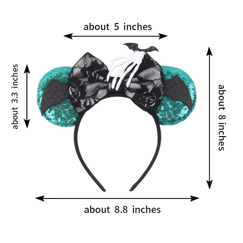 Halloween Mouse Ears Headband Sequins Bow Hairband For Women Featival Party DIY Hair Accessories Boutique
