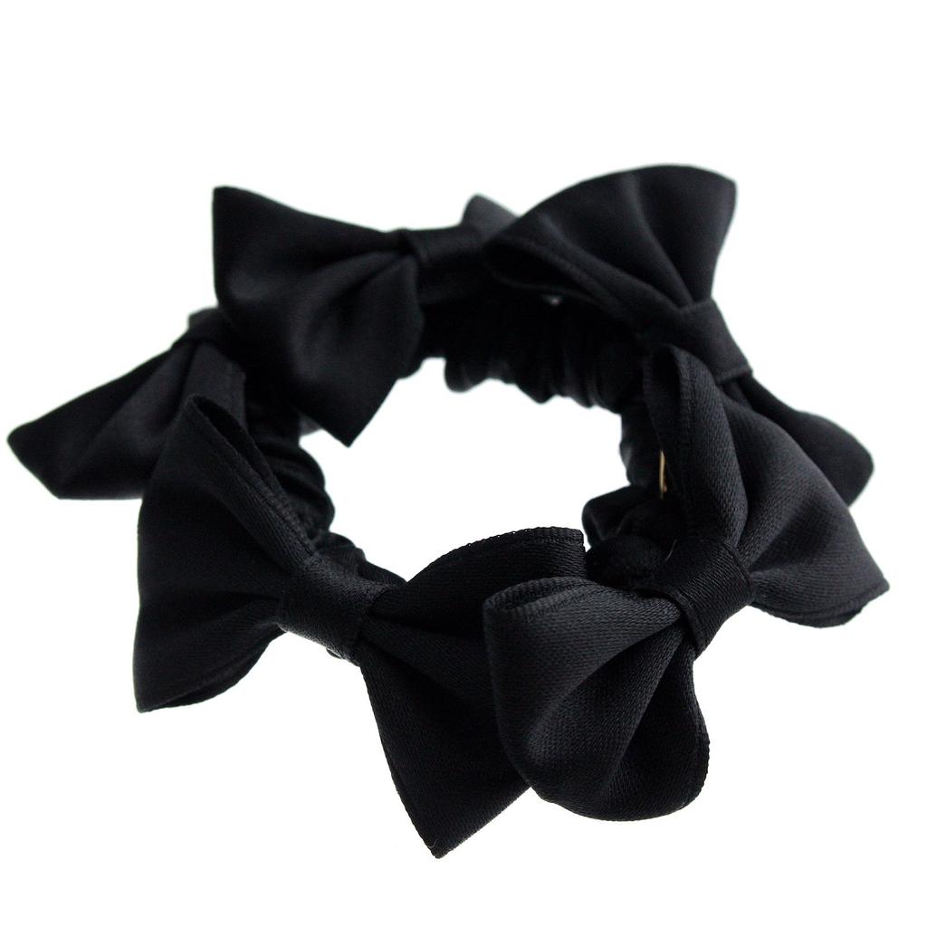 VINGTAINE Petit Ribbon Hair Mini Black Tie, Scrunchie, H-540-BK,