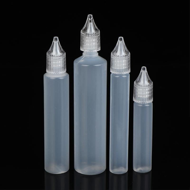 10/15/30/50ml 5Pcs Refillable Plastic Dropper Bottles Pen-Shape Containers for Ink, Essential Oils, and Pigments