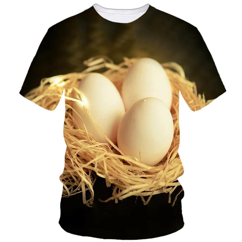Creative Funny Egg 3d Printed T Shirt Men Summer Short Sleeve Harajuku Casual Loose