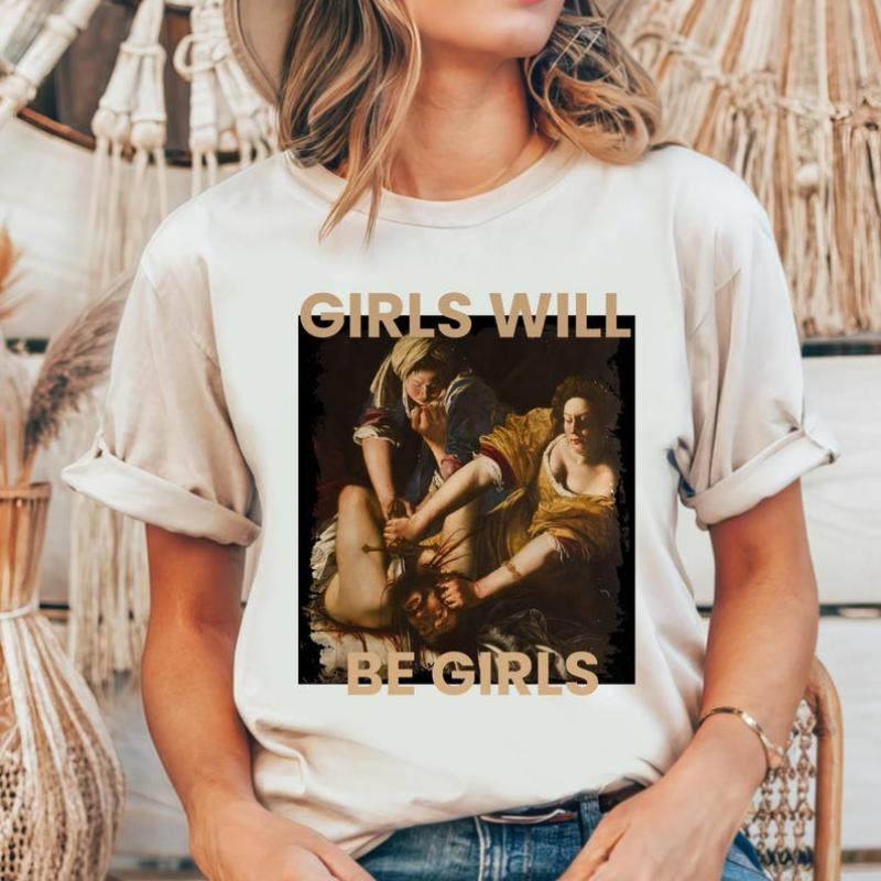 Judith Beheading Holofernes Shirt Funny Feminist Boxy Tee Clothes for Women Allmatch Breathable Popular Fashion Cotton Tops S