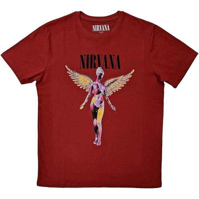 100% Baumwolle TOPS UNISEX T-SHIRTS HERREN DAMEN Nirvana In Utero Offizielles T-Shirt ROT