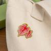 Alloy Brooch, Enamel Leaf Design Lapel Pin, Plant Lover Badge with Smooth Lines Bright Color, Fresh Style Brooch for Shirts Suits Sweaters Canvas