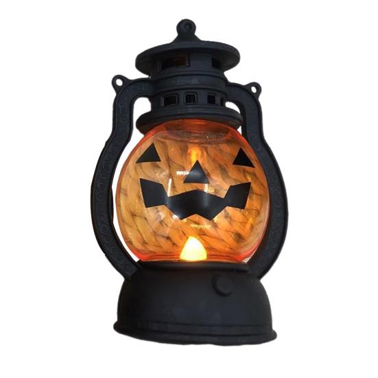 

Halloween Pumpkin Lantern Spooky Pumpkin Lamp with LED Candle Vintage A чёрный