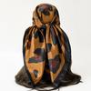Women’s Scarf: Leopard-print, Faux Silk, European-style, High-end Print, Head-wrapping Satin, Large Scarf