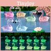 Creative Night Light Pink Flamingo Resin Ornament Cute Luminous Figurine For Desk