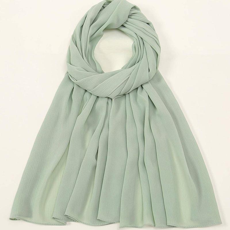 High Quantity Georgette Crepe Hijabs Crinkle Chiffon Scarf Women Muslim Headscarf Fashion Long Shawls Headband 180*70Cm