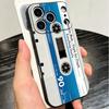 Vintage 90S Cassette Tape Pattern Soft Phone Case for iPhone 16 16E 17 Air 15 Pro Max 14 Plus 13 Mini 11 12 7 Black Cover Back S