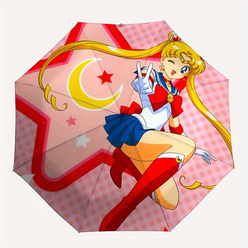 

1pc Sailor Moon Automatic Umbrella | Portable Foldable 8-Rib Manual Open, Cute Gift for Outdoor, Casual Accessory, Durable Canopy yy250825071