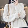 Autumn and Winter Short Sweater Women's Half High Neck Loose Solid Color Knitted Sweater Lazy Style Casual Pullover