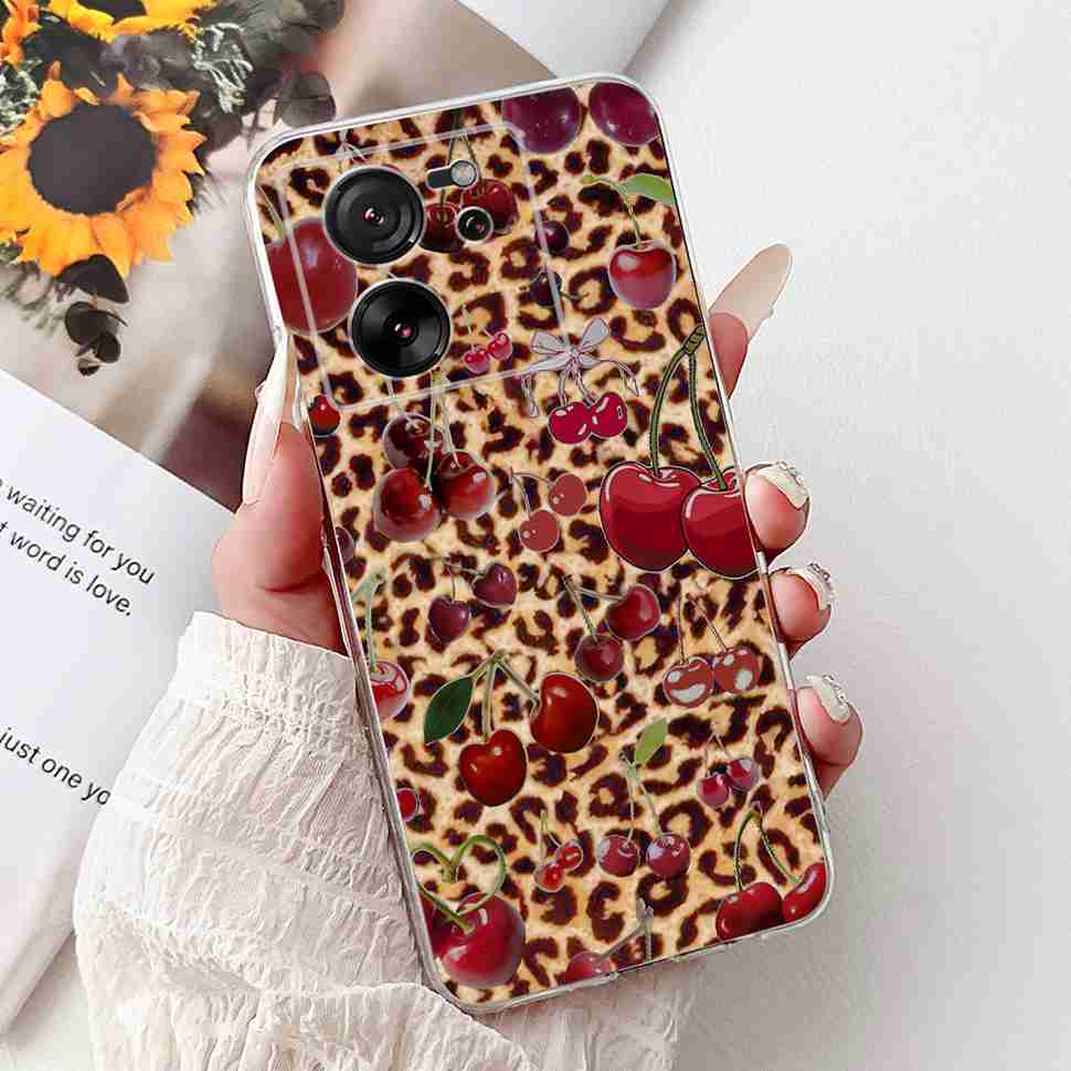 For Xiaomi Mi 13T 5G 6.67" Case Cartoon Bear Soft Silicone TPU Cover For Xiaomi Mi13T 5G 2306EPN60G 6.67" Colorful Flowers Shell