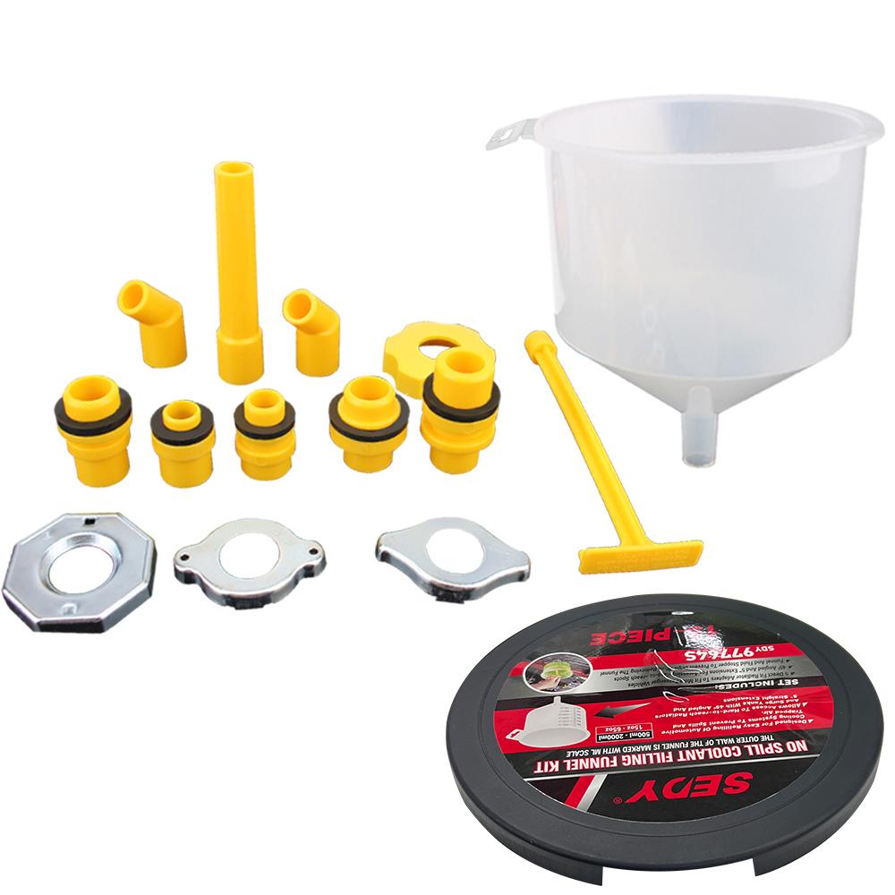 

15 шт./компл., универсальные автомобильные аксессуары, инструмент для заливки масла, пластиковая воронка для заливки, носик, защита от проливания, комплект для заливки охлаждающей жидкости белый