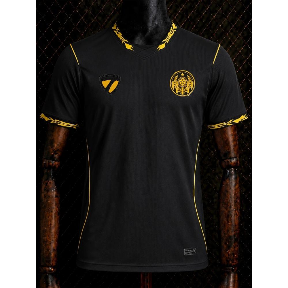 Black football jersey, black and yellow design, suitable for all occasions