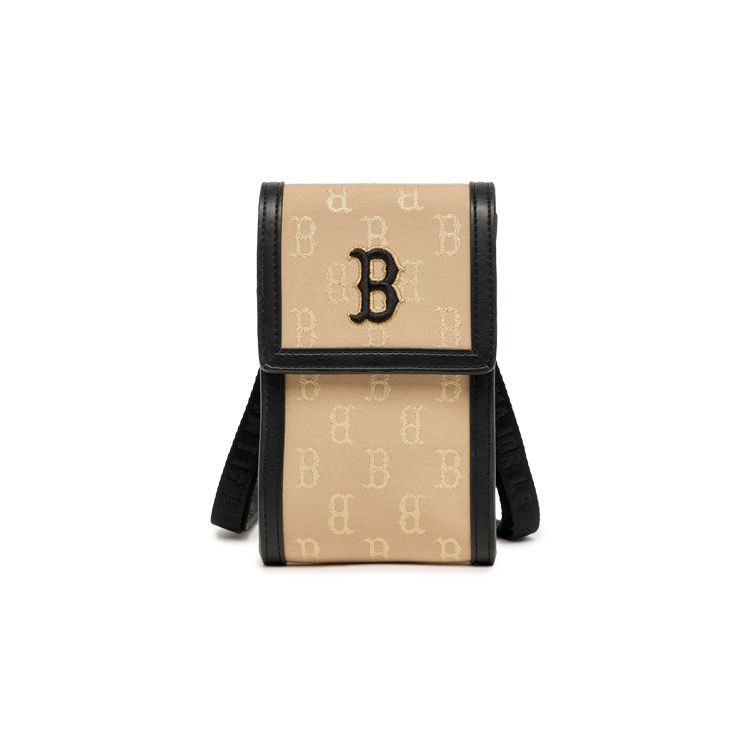 MLB Boston Red Sox Classic Letter Print Nylon Shoulder Crossbody Phone Bag Unisex Bags Brown 7ACRM033N-43GOS