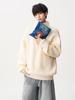 Men's Loose Knit Half-Zip Sweater - Solid Color, Stand-Up Collar, Cozy Autumn/Winter Pullover