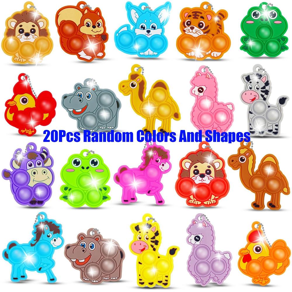 

20Pcs Mini Colorful Animal Camel Frog Sheep Pop Fidget Toys Push Bubble Sensory Stress Relief Toy Party Favors