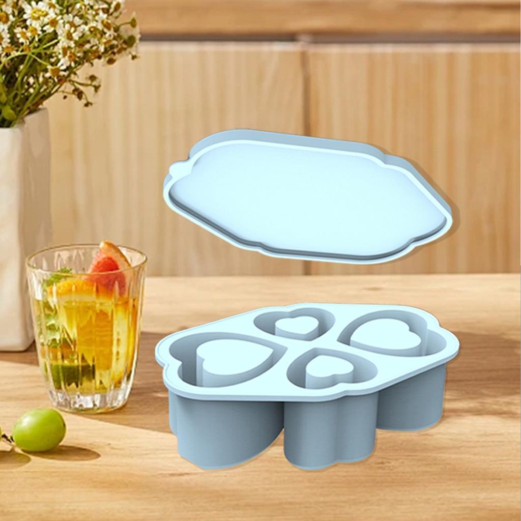 Upgraded Silicone Ice Tray And Mold Large Size Cylindrical Coffee Ice Tray For Refrigerator With Lid And Glass Accessories