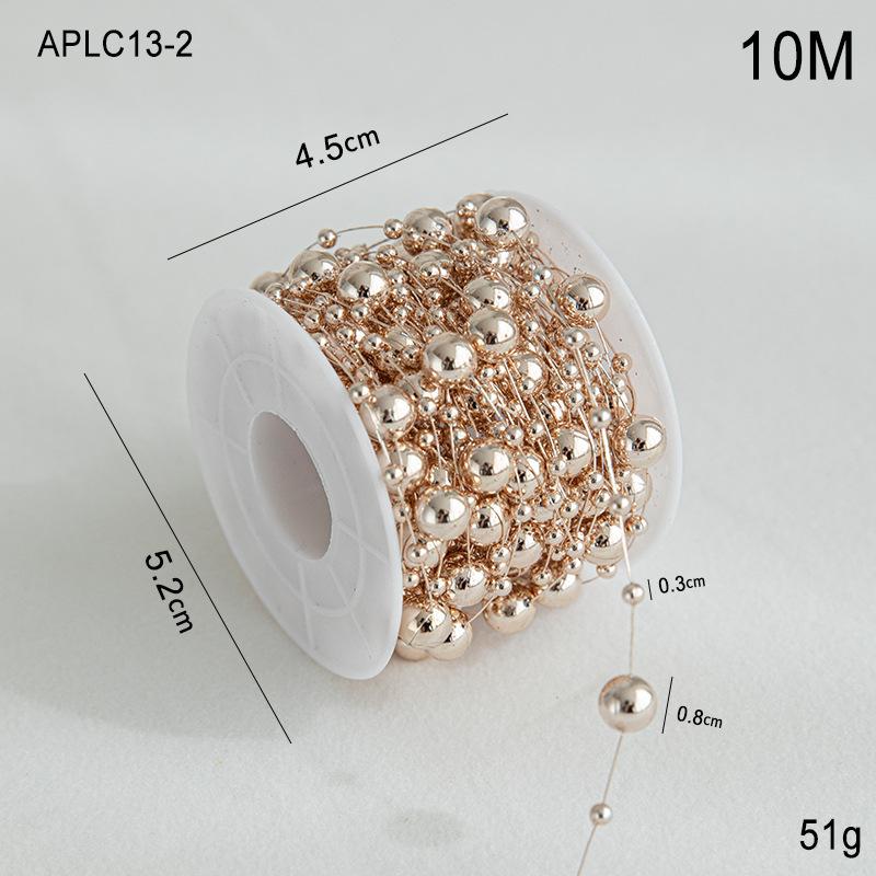 

New Christmas Bead Garland Gold Christmas Tree Decor Plated Beads DIY Materials Ornaments for Holiday Scenes 10m