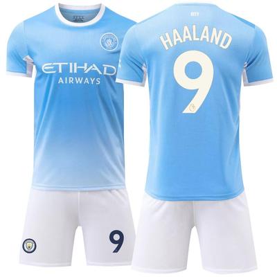 2627 Man City Quick-Dry Home & Away Kit: Men's Short Sleeve Jersey Set for Summer