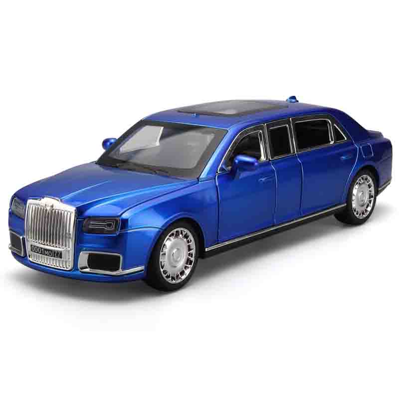 Druckguss 1:24 Präsidentenauto Aurus Senat Russisches Simulations-Legierungsauto-Modell Mit Lichtern Kinderspielzeug Feiertagsgeschenke Spielzeug