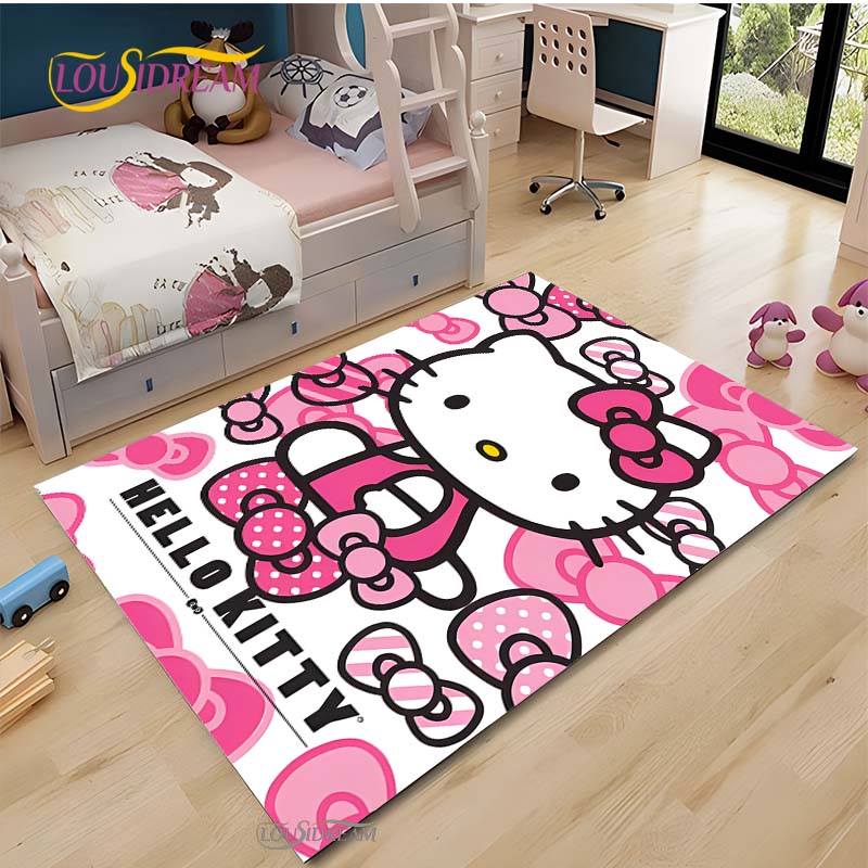 Hello Kitty kawaii Cartoon Anime Carpet for Living Room Bedroom Rug Kitchen Door Kids Un-slip Floor Mat Alfombra Birthday gift