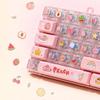 Cute Design Mini Keyboard Pendant Transparent Dual-Tone Keyboard Keychain  Desktop Decoration