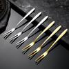 Stainless Steel Fruit Fork Tableware Long Handle Fruit Stick Food Picks Two-tine Small Toothpick Kitchen Accessories