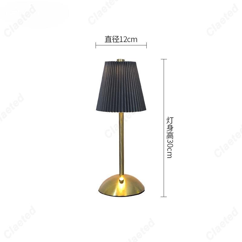 Creative LED Pleated Fabric Lampshade Bedroom Bedside Lamp USB Charging Model Touch Night Light Living Room Small Table Lamp