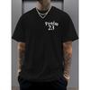 European Sizes Men'S  Verse Print T-Shirt -Featuring a Regular Fit with a Round Neck And Short Sleeves, Suitable for Casual And Athletic Wear