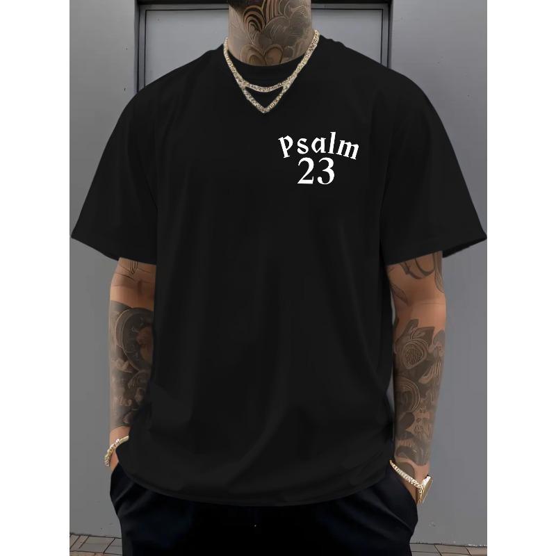European Sizes Men'S Verse Print T-Shirt -Featuring a Regular Fit with a Round Neck And Short Sleeves, Suitable for Casual And Athletic Wear