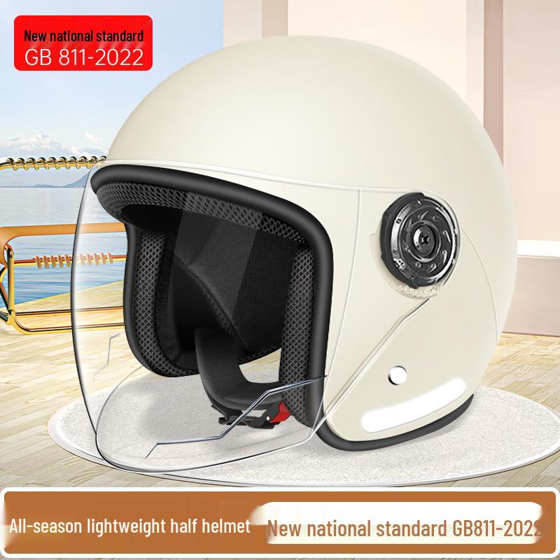 3C Certified Double Visor Electric Motorcycle Helmet, Unisex Winter Model, All-Season Safety Helmet