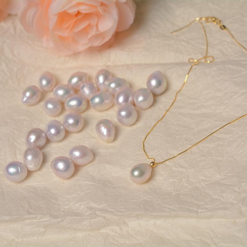 Minimalist water drop baroque pearl pendant necklace women's high sense s911 silver adjustable pull necklace new trendy