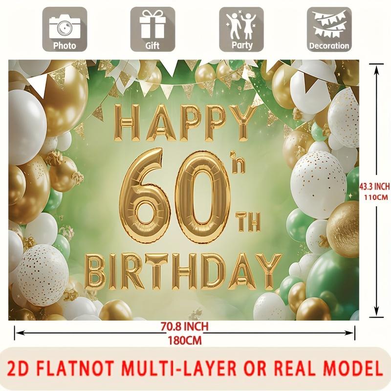 60th Birthday Party Backdrop - Studio Photo Prop
