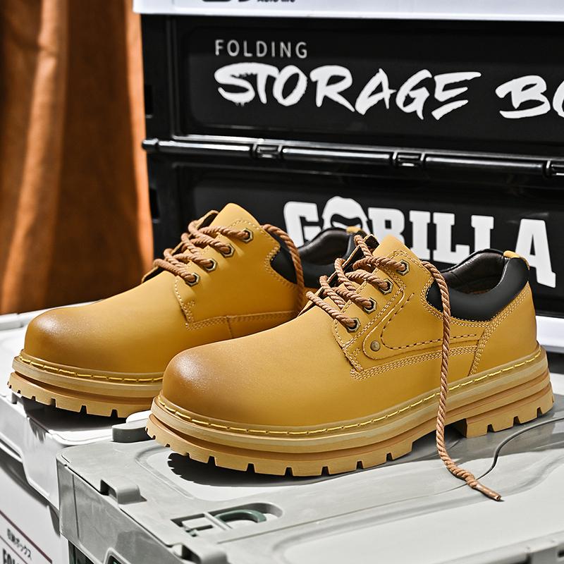 Men Handmade Shoes Waterproof Casual Leather Shoes Men's Shoes Genuine Leather Casual Outdoor Work Shoes